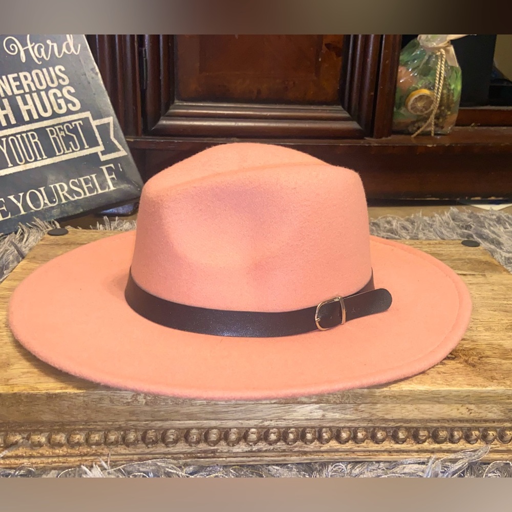 Pink fedora hat